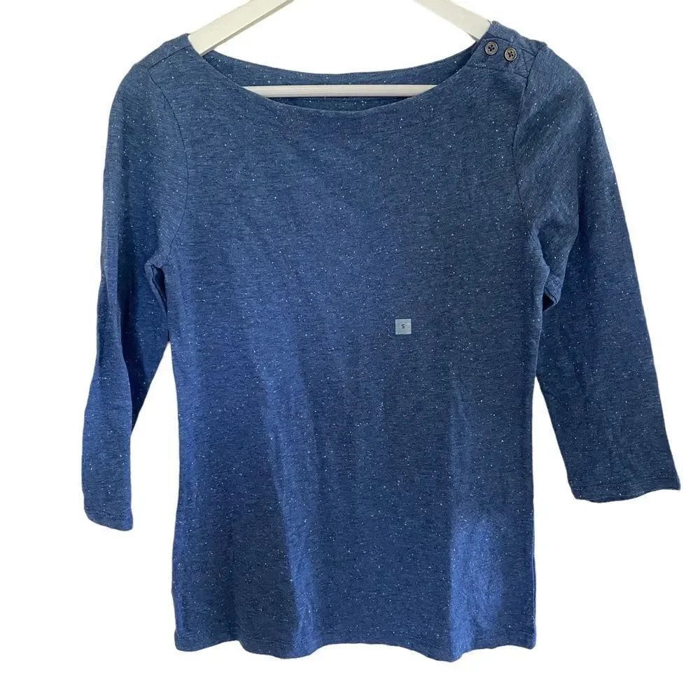 NWOT Ann Taylor Loft speckled 3/4 sleeve blouse blue small